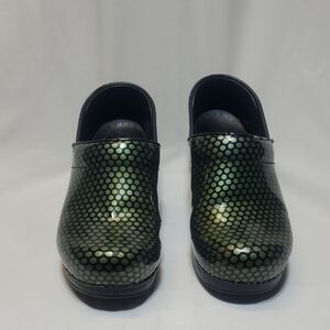 Dansko Green and Black Mules